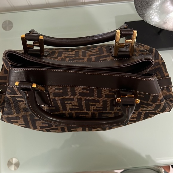 Fendi Canvas Zucca Shoulder Brown Canvas Tote Bag - Picture 7 of 13